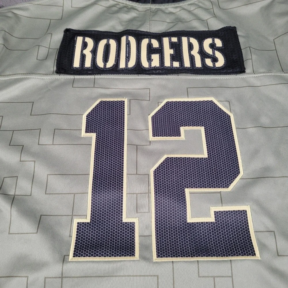 Nike Green Bay Packers Aaron Rodgers NFL Salute To Service On Field Jersey Sz XL